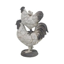 Deco 79 Çiftlik Evi Polystone Horoz Heykel, 8" X 5" X 12", Beyaz