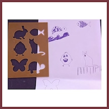 Storeşahin 3d Baskı Hayvan Figürleri Çizim Şablonu - Çoklu Desen Kalıbı - Kahverengi Shn0720