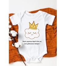 Babylimon Hayatı Değerli Kılan Şey Senin Gülümsemen Baskılı Bebek Body Zıbın Beyaz - 132151555 Beyaz
