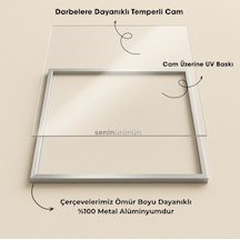 Gerçek Cama Baskı Dikey Dini Temalı Cam Tablo 281 Tekli D255