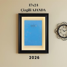 2026 Ajanda 17x24 Çizgili Açık Mavi Mavi