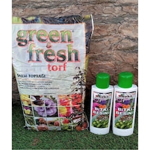 Tr Bitki Besini 225 Ml 2 Adet + 3 Lt Yerli Torf Seti, Tüm Bitkiler İçin Sıvı Gübre 0,250