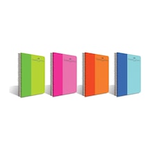 Spiralli Defter, A4, 120 Yaprak, 70g Kağıt, Kareli, Dayanıklı Plastik Kapak, Asorti Renkler, Kullanışlı Ve Şık Çok Renkli
