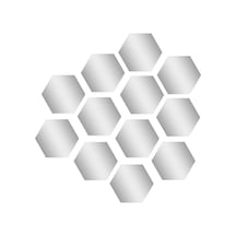 Qingmipy 12 Parça Çıkarılabilir Akrilik Ayna Dekoru - Oturma Odası Ve Yatak Odası İçin Yapışkan Duvar Sticker Gümüş