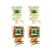 4 X 50li Naturel Ve Beyaz Burgu Ödül Çubuğu Ve Çiğneme Kemiği 8-10cm