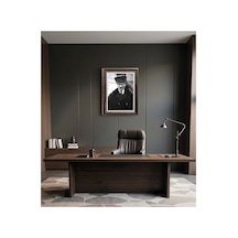 Çerçeveli Deri Atatürk Tablosu 15 Çerçeveli Tablo Işıklı Kumandalı 61x81 Cm Diğer