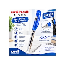 Uni-ball Signo Um-153 Broad Jel Kalem Mavi 1.0 Mm Suya Dayanıklı Kalın Uçlu