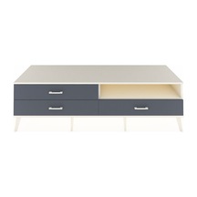 Kronos Tv Ünitesi Tek Raflı 3 Çekmeceli 176x59x51 Aytaşı-aytaşı/antrasit Aytası/antrasıt