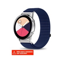 Samsung Galaxy Watch Active/galaxy Watch Active 2 40mm 44mm Uyumlu Spor Cırtlı Kordon, Lacivert Açık Kahverengi