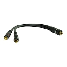 1 Di Şi 2 Erkek Rca Y Kablo 25 Cm Ses Anfi Bağlanti Kablosu