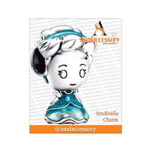 Cindirella Charm Prenses Gümüş Kaplama Asafaccessory Mavi