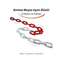 Kırmızı Beyaz Plastik Zincir ,duba Zinciri,emniyet Zinciri 8 Mm 5 Metre