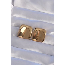 Ezoconcept 316l Çelik Gold Renk Aynalı Ezme Küpe 001