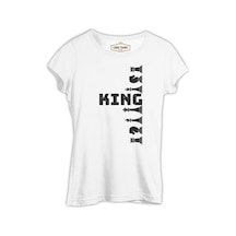 Satranç - King Beyaz Kadın Tshirt 001