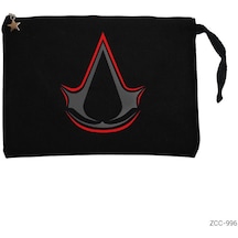 Assassins Creed Logo Redline Siyah Clutch Astarlı Cüzdan