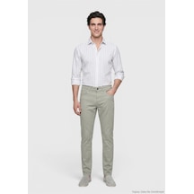 Ramsey Haki Dokuma Slim Fit Casual Pamuk Karışımlı Pantolon