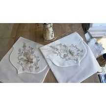 Fransız Güpürlü Zarf Bohça Nişan Bohçası Söz Bohçası 3 Boyutlu Tekli Bohça 50x50 Cm Çok Renkli