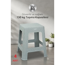 Hasır Büyük Boy Sağlam Kaliteli Kalın Tabure Gri-ma109 4 Adet