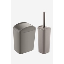 Soft Çöp Kovası Ve Wc Fırçası Terra Siyah