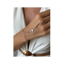 Çiçek Detaylı Çelik Şahmeran Bileklik Ayarlanabilir, Suya Dayanıklı, Günlük Kullanım Silver Silver