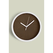 Soyut Alçı Görünümlü Modern Duvar Saati - 42cm - Önü Camlı Beyaz Kasa - Sessiz Mekanizma-jh0393 Beyaz