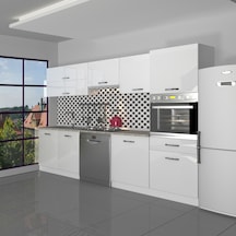 Decoraktiv Elite 280y Ankastre Boy Dolaplı Mdf Hazır Mutfak Dolabı - Tezgah Dahil - Parlak Beyaz