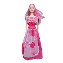 Pembe Saçlı Elbiseli Manken Tekli Bebek 25 Cm 25 Cm Elbiseli