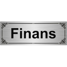 Finans 7x20cm Gümüş Renk Metal Yönlendirme Levhası