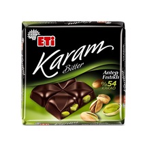 Karam %54 Kakaolu Antep Fıstıklı Bitter Çikolata 60 G X 6 Adet