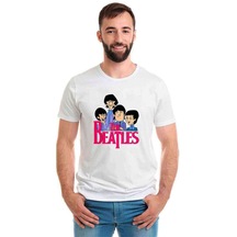 The Beatles Baskılı Beyaz Erkek Tshirt (534483820)