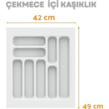 Çekmece İçi Kaşıklık Ve Kepçelik Düzenleyici Beyaz 42x49 Cm 36,5x40 Cm Kadar Kesilebilir Beyaz