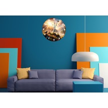 Ti-play Kuş Cenneti 30x30cm Akrilik Dekoratif Modern Duvar Saati ÇOk Renkli