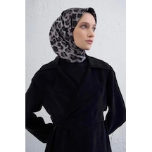 Armine İpek Eşarp 2026 Kış - 9425-51 Siyah Füme Twill Siyah Beyaz
