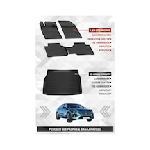 Sahler Peugeot 408 2022+ Uyumlu 4.5d Premium Havuzlu Paspas Ve Liner Marka 3d Bagaj Havuzu