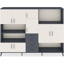 Arges Dolap 10 Raflı 4 Çekmeceli 8 Kapaklı 220x30x163 Antrasit-ay Antrasit-aytaşı/antrasit