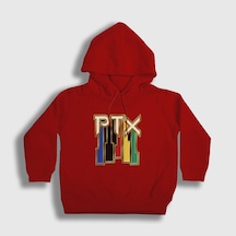 Presmono Unisex Çocuk Vintage Pentatonix Kapüşonlu Sweatshirt Kırmızı