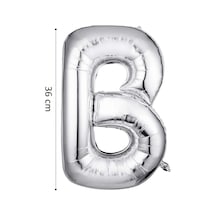 Folyo Balon B Harfi Helyum Balon 36 Cm Gümüş Renk - B Harf Balon - Harf Folyo Balon Silver Ballon Çok Renkli