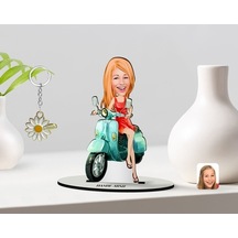 Kişiye Özel Kadın Karikatürlü 3D Ahşap Biblo Ve Isimli Gold Papat (473565886)