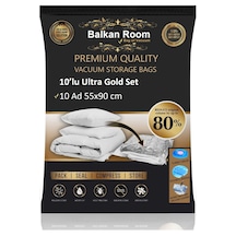 Balkan Room Vakum Hurcu 10'lu Ultra Gold Set Vakumlu Hurç Şeffaf