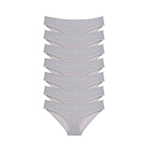 7 Adet Süper Eko Set Likralı Kadın Slip Külot Gri Çok Renkli