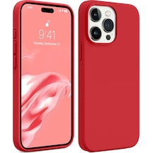 Apple iPhone  Uyumlu,  15 Pro Max Kılıf First Silikon - Kırmızı