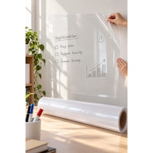 4 Adet Kendinden Yapışkanlı Şeffaf Tahta Filmi Pvc Silinebilir Duvar Yazı Tahtası Film 2 Metre X 60 Cm, Okul Kreş Adhesive Dry-erase Diğer
