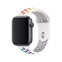 Microcase KY13 Xiaomi Amazfit Pace 2 İçin Delikli Silikon Kordon Kayış Beyaz