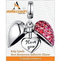 Kalp İçinde Seni Seviyorum Sallantılı Charm Gümüş