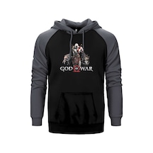 God Of War Kratos Lion Gri Renk Reglan Kol Kapşonlu Sweatshirt Gri