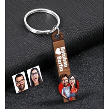 BK Gift Kişiye Özel Sevgili Temalı Karikatürlü Ahşap Anahtarlık,