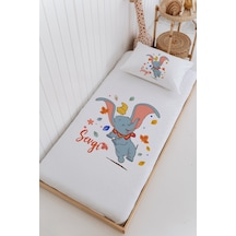 İsme Özel %100 Pamuk Bebek Ve Çocuk Tek Kişilik 165 X 225 Cm Pike Takımı-fil Beyaz