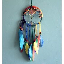 Rüya Kapanı Dream Catcher Hayat Ağacı Model 4 Çok Renkli