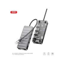 Delux Serisi 7'si 1 Arada Hdmı Ethernet Vga Hub Dönüştürücü Elektronik Taşınabilir Fonksiyon