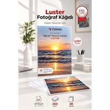 Fotoğraf Kağıdı A3 Luster 260 Gr 30x42 20 Sayfa Yarı Mat Sanatsal Ürün Tasarım Aracı Ofis Gereci
